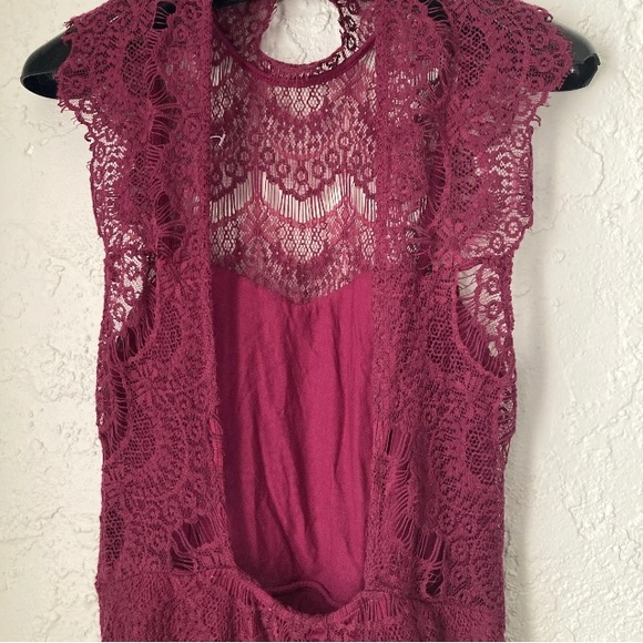 Intimately Free People Daydream Lace Magenta Fuchsia Mini Bodycon Dress NWT  XS - Picture 9 of 16
